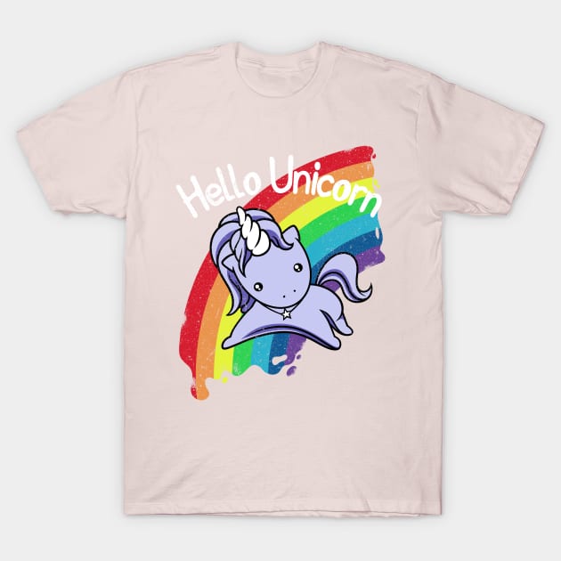 Hello Unicorn T-Shirt by GillesBone